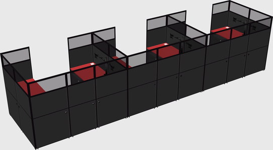 U-shaped cubicle
