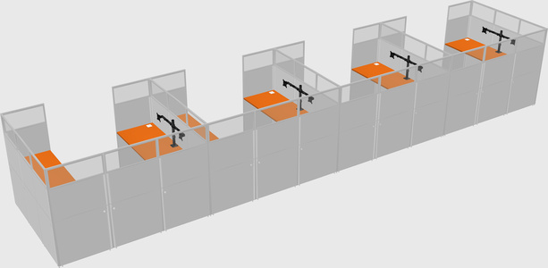 U-shaped cubicle