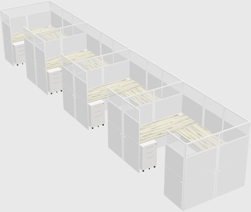U-shaped cubicle