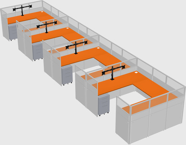 U-shaped cubicle