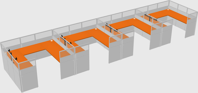 U-shaped cubicle