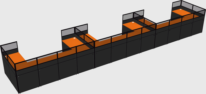 U-shaped cubicle