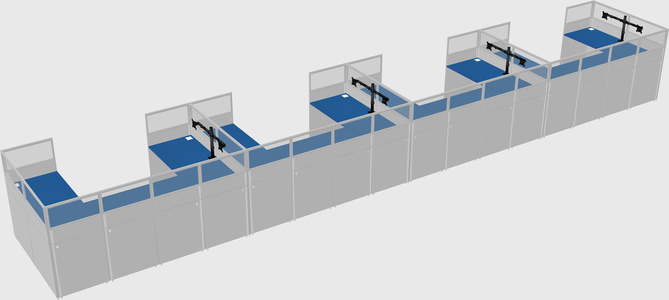 U-shaped cubicle