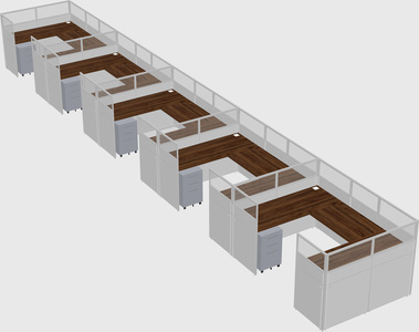 U-shaped cubicle