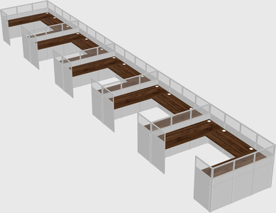 U-shaped cubicle