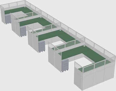 U-shaped cubicle
