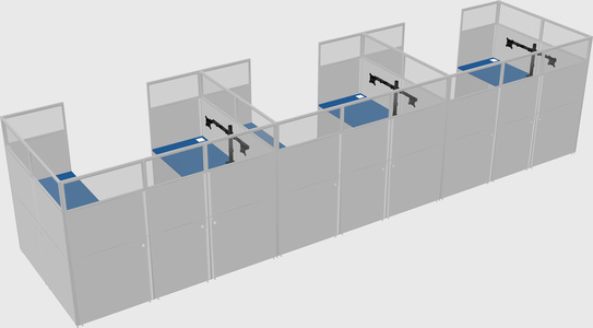 U-shaped cubicle