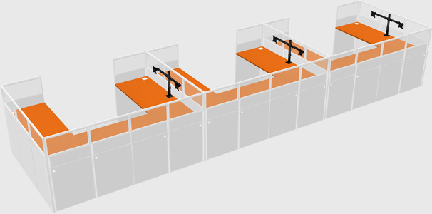 U-shaped cubicle