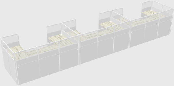 Cabine en u