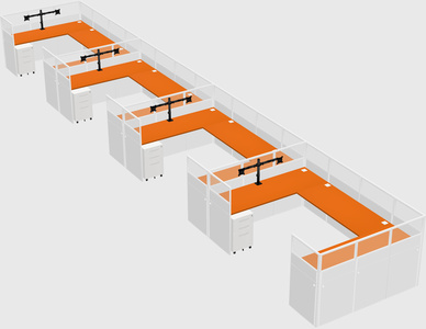 U-shaped cubicle