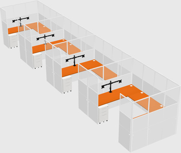 U-shaped cubicle