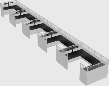 U-shaped cubicle