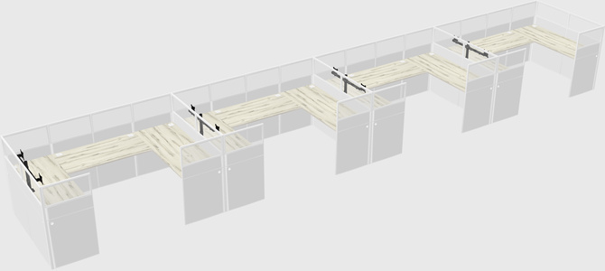 U-shaped cubicle