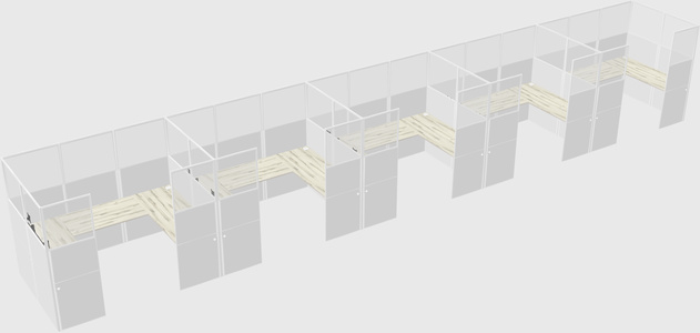 U-shaped cubicle