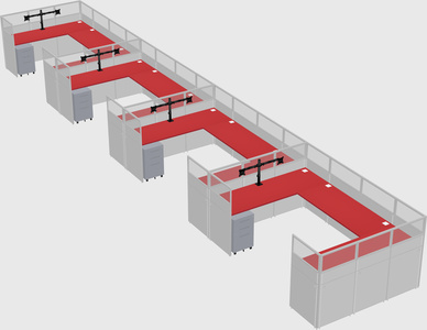 U-shaped cubicle