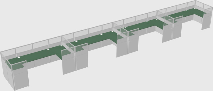 U-shaped cubicle