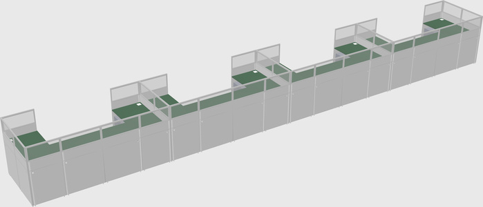 U-shaped cubicle