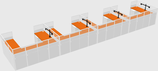 U-shaped cubicle