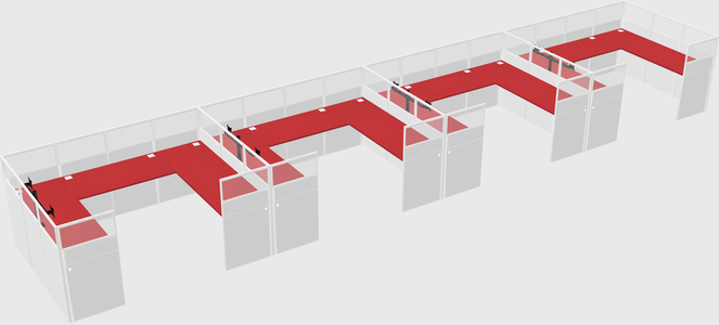 U-shaped cubicle