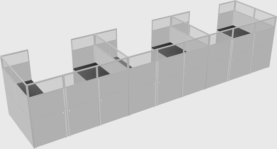 U-shaped cubicle