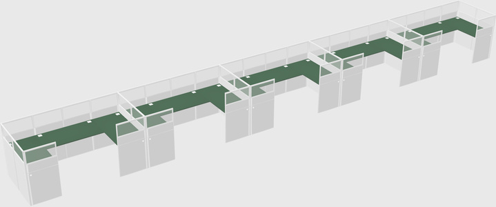 U-shaped cubicle
