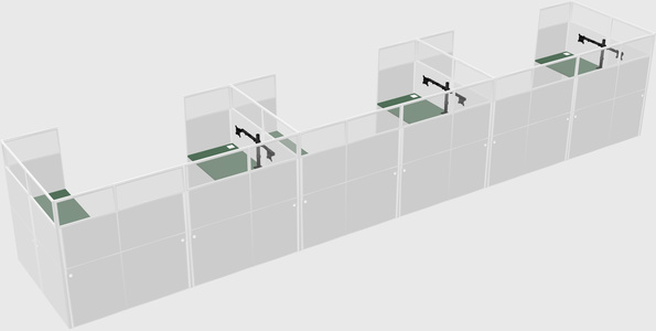 U-shaped cubicle