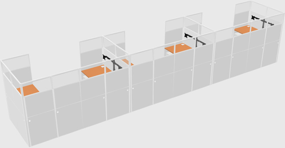 U-shaped cubicle