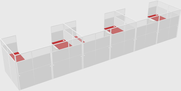 U-shaped cubicle