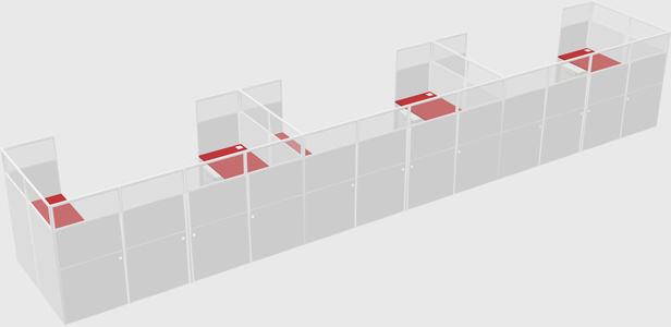 U-shaped cubicle