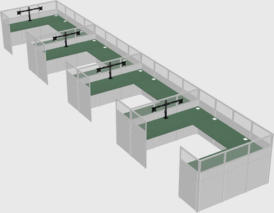 U-shaped cubicle