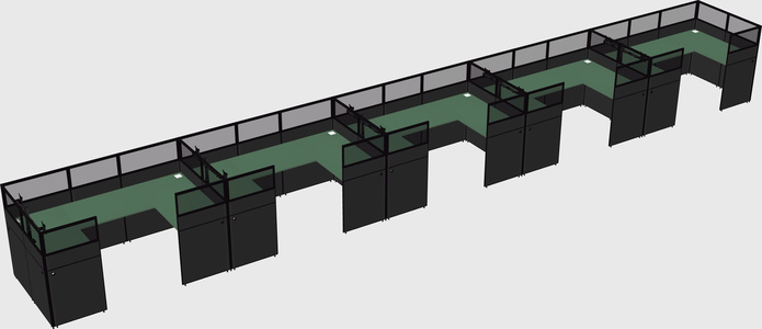 U-shaped cubicle