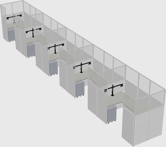 U-shaped cubicle