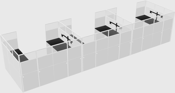 U-shaped cubicle