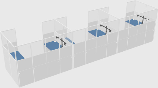 U-shaped cubicle