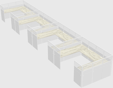 U-shaped cubicle