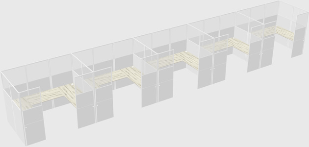 U-shaped cubicle