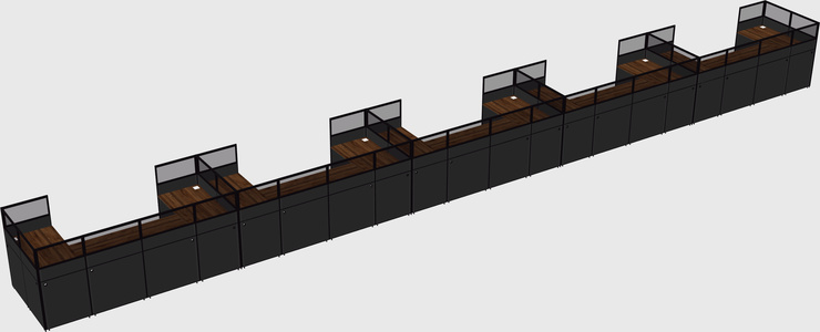 U-shaped cubicle
