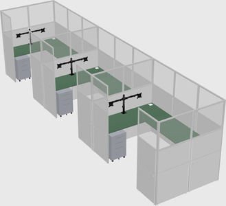 U-shaped cubicle