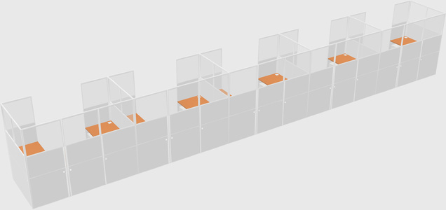 U-shaped cubicle