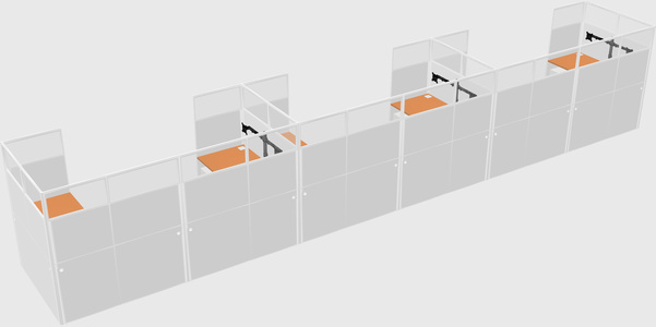 U-shaped cubicle