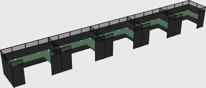 U-shaped cubicle