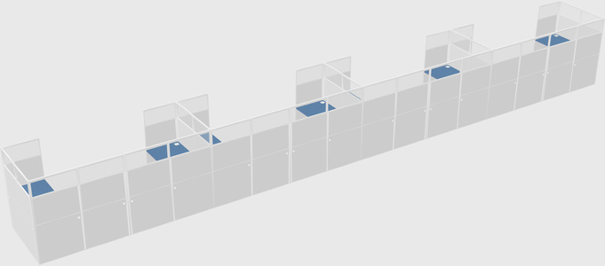 U-shaped cubicle