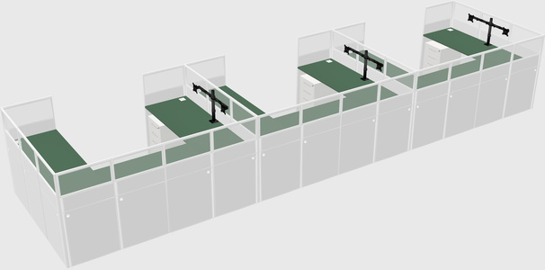 U-shaped cubicle