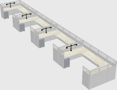 U-shaped cubicle