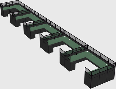 U-shaped cubicle
