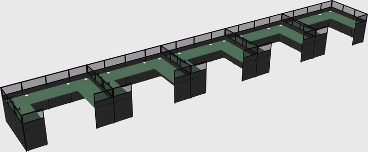 U-shaped cubicle
