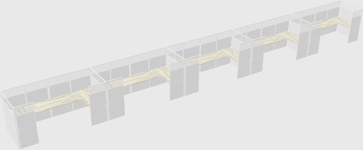 U-shaped cubicle