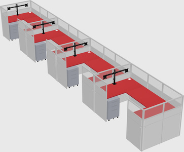 U-shaped cubicle