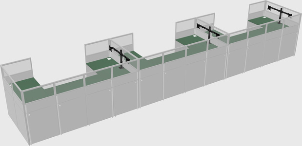 U-shaped cubicle