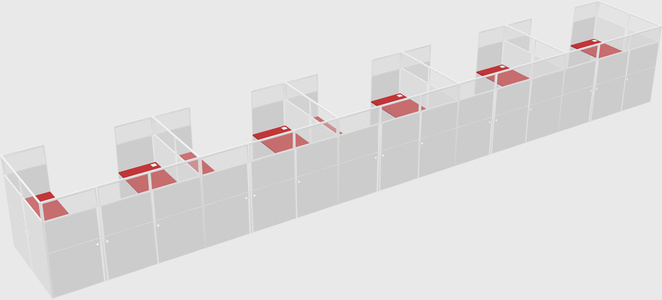 U-shaped cubicle